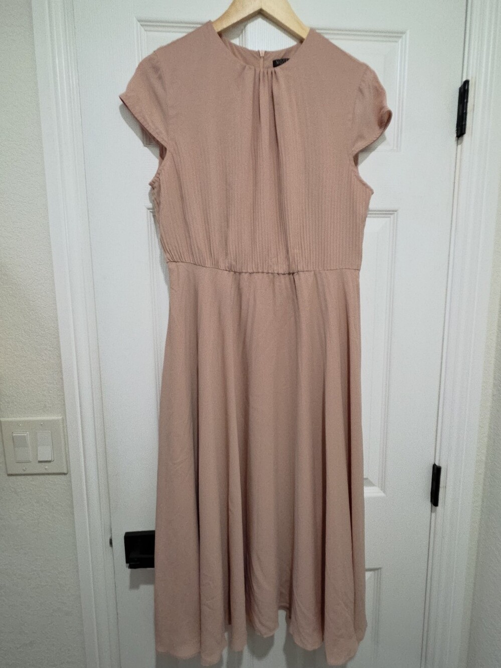 MOTF Dusty Rose Midi Dress with Pleated Bodice